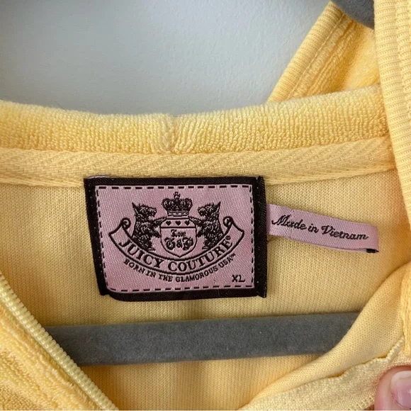 Vintage Juicy Couture Y2K Yellow Short Sleeve Track Suit Jacket XL - Picture 4 of 10